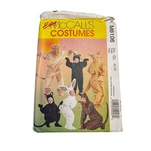 Vintage McCalls Animal Costume Sewing Pattern M6106 Size CL 6-7-8 Unisex